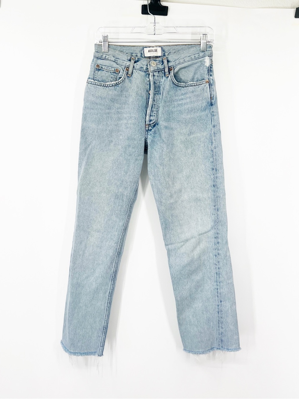 Agolde Lana Straight Jeans in Fiction Button Fly